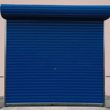 蓝彩卷帘门